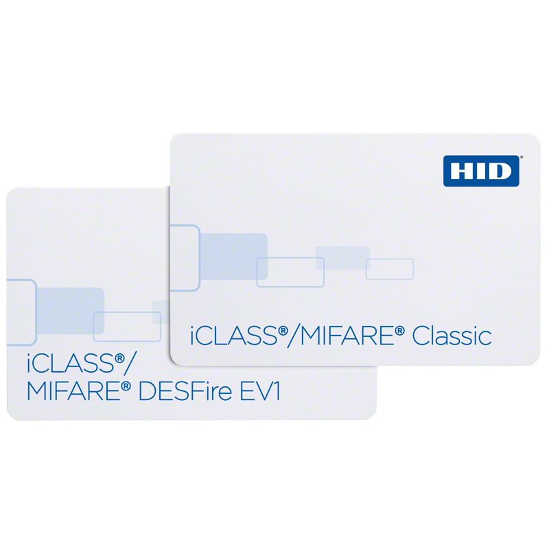 HID iCLASS + MIFARE Classic or MIFARE DESFire EV1232, 242 & 243